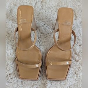 JEFFREY CAMPBELL HUSTLER Heels Dusty Nude Patent